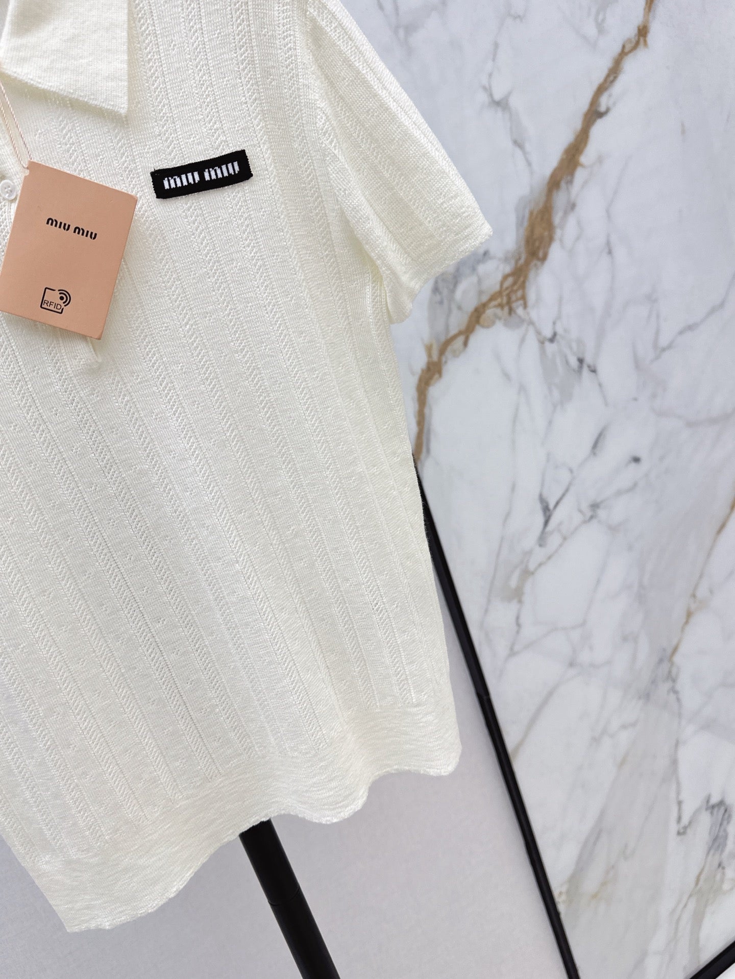miu 25ss knitted polo shirt