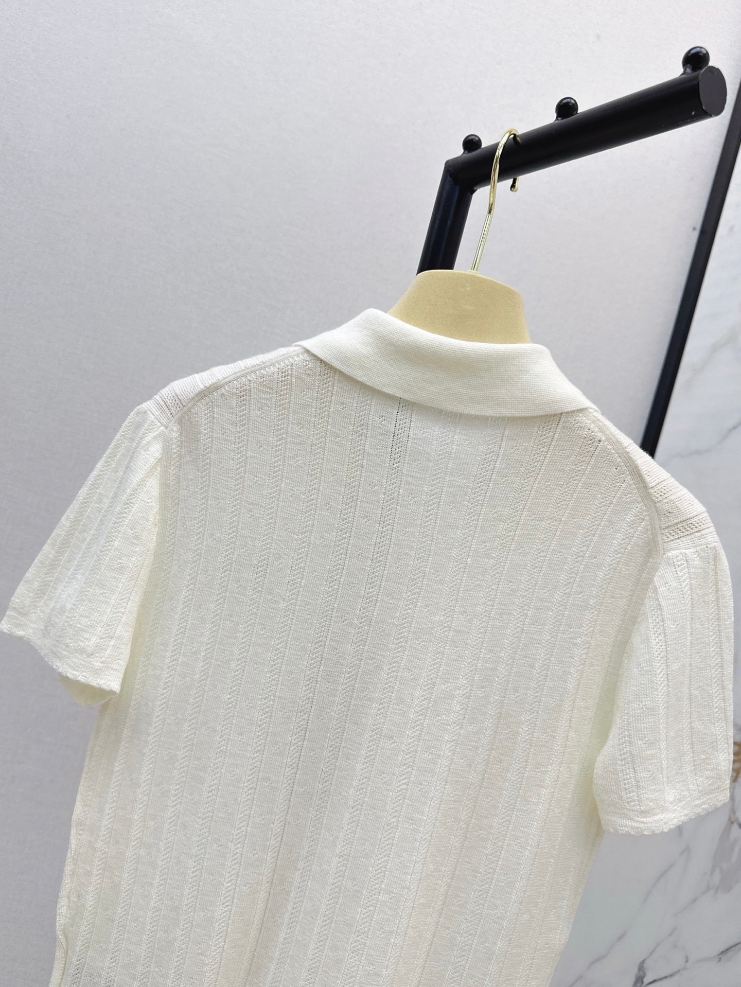 miu 25ss knitted polo shirt