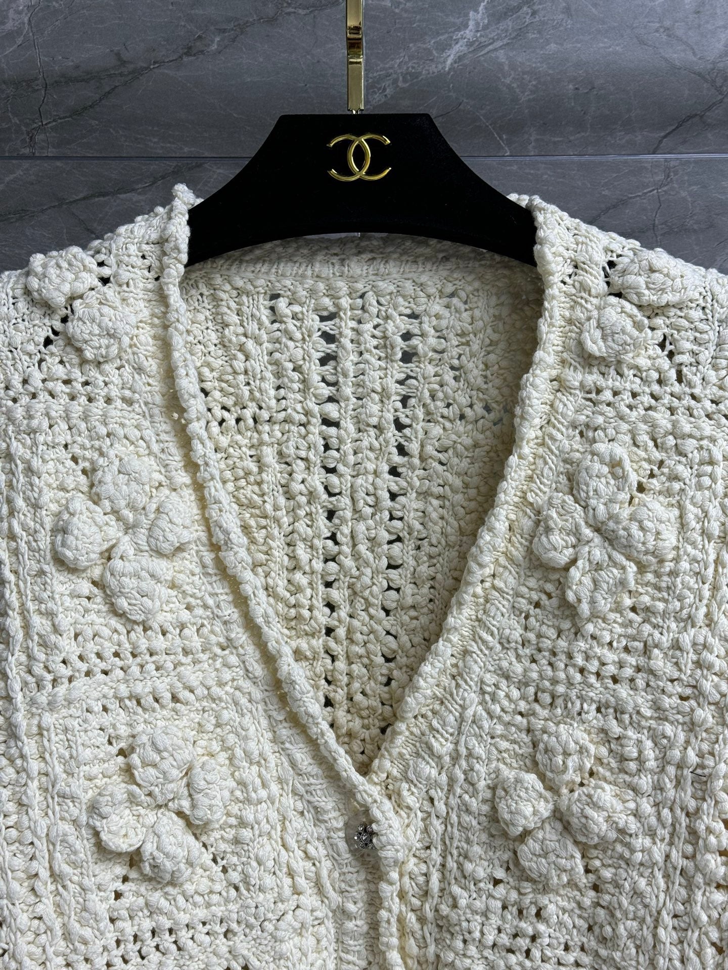 ch hollow woven cardigan