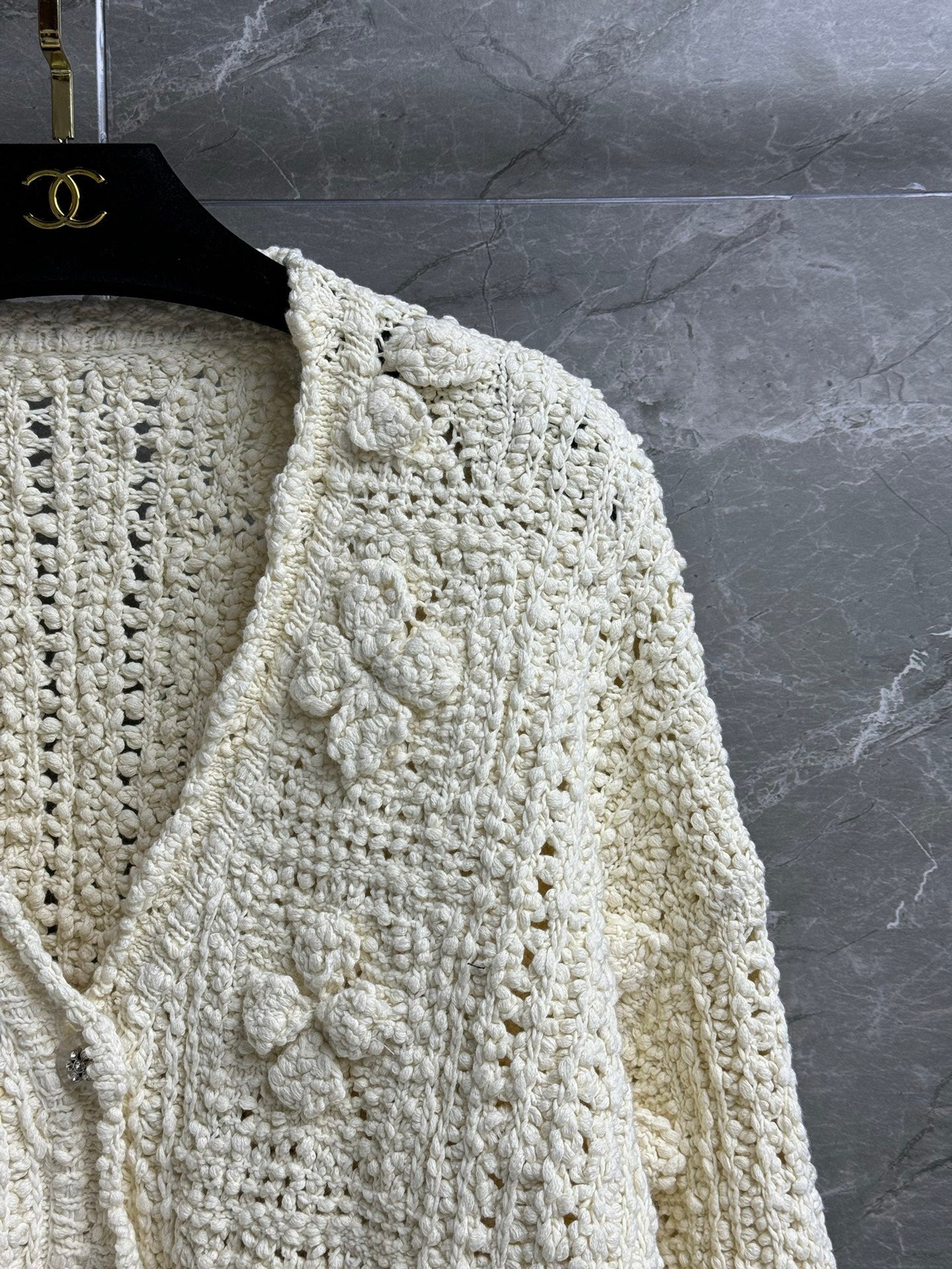 ch hollow woven cardigan