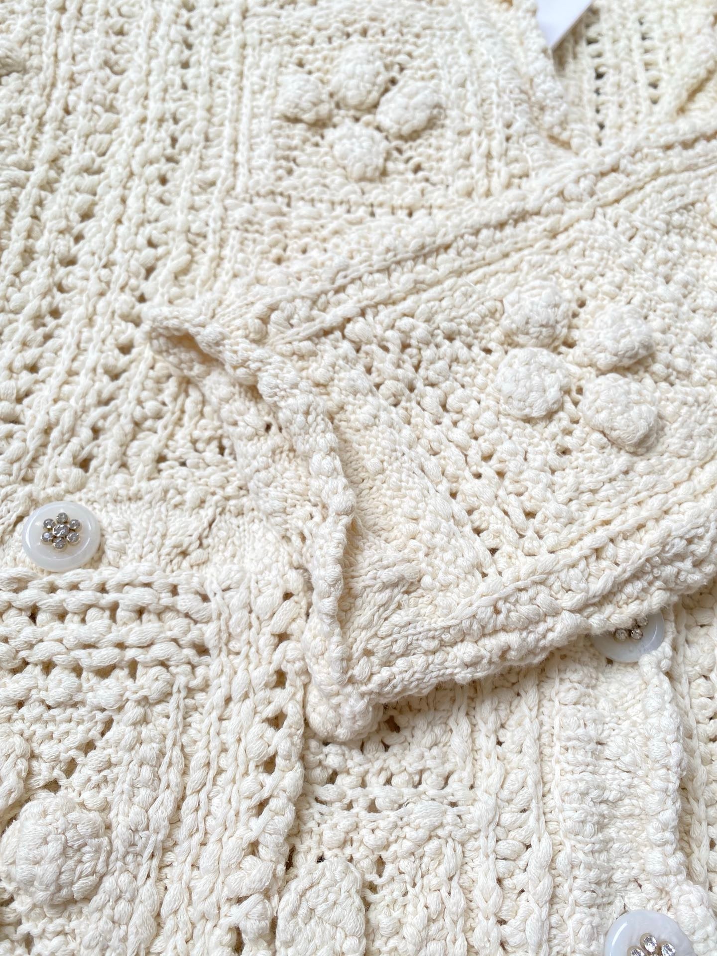 ch hollow woven cardigan