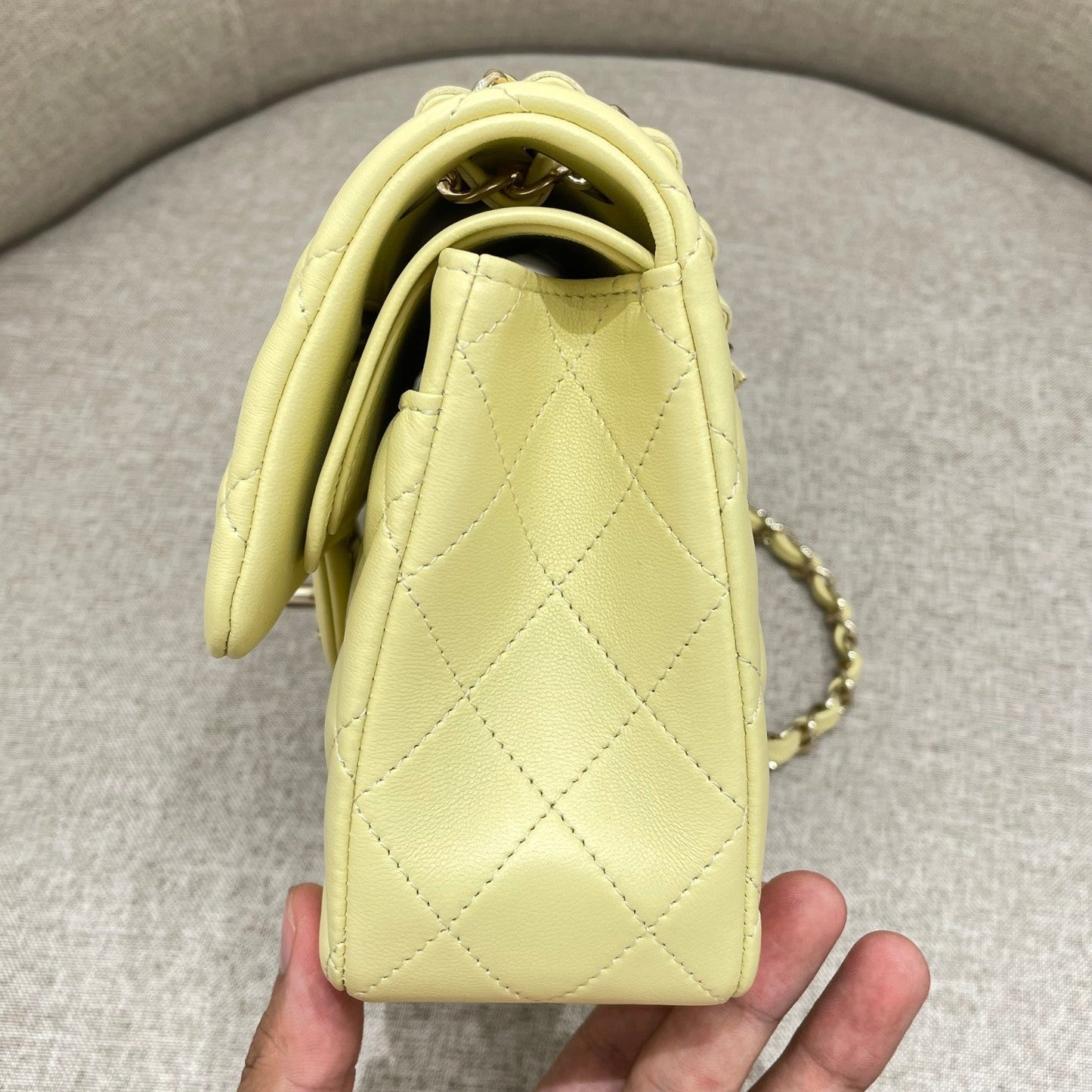 CH SMALL CLASSIC HANDBAG 23 Lambskin Chicken Yellow