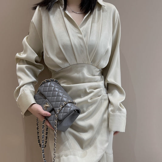 CH MINI CLASSIC HANDBAG 20 Lambskin High-grade Gray