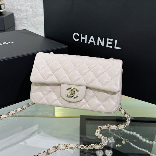 CH MINI CLASSIC HANDBAG 20 Lambskin Pink White