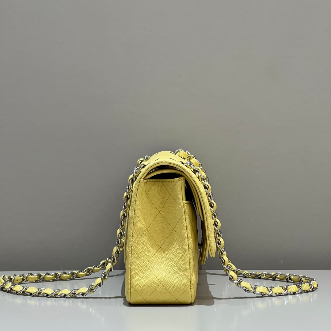 CH CLASSIC 11.12 HANDBAG 25.5 Small Grained Calfskin Yellow