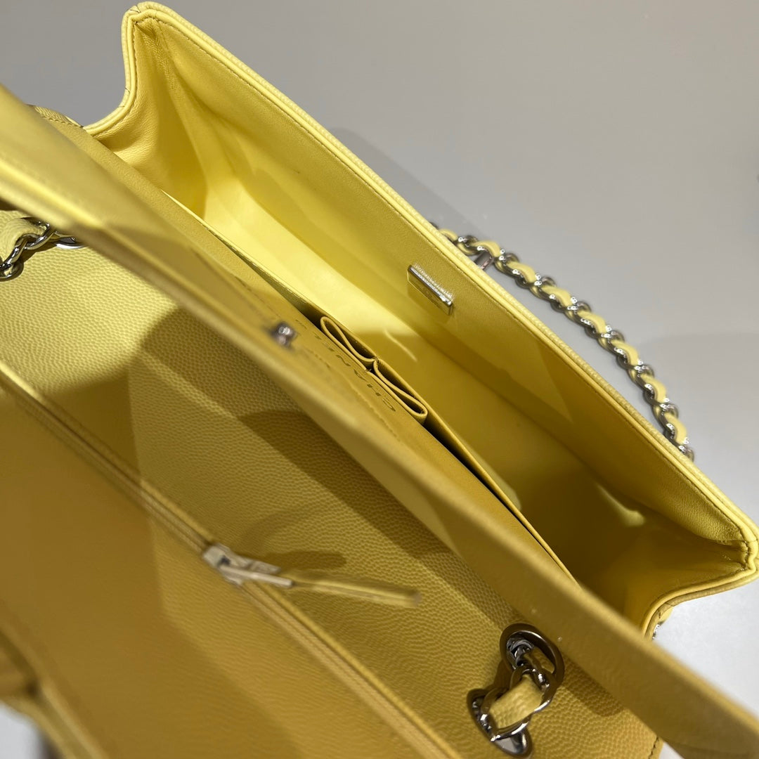 CH CLASSIC 11.12 HANDBAG 25.5 Small Grained Calfskin Yellow