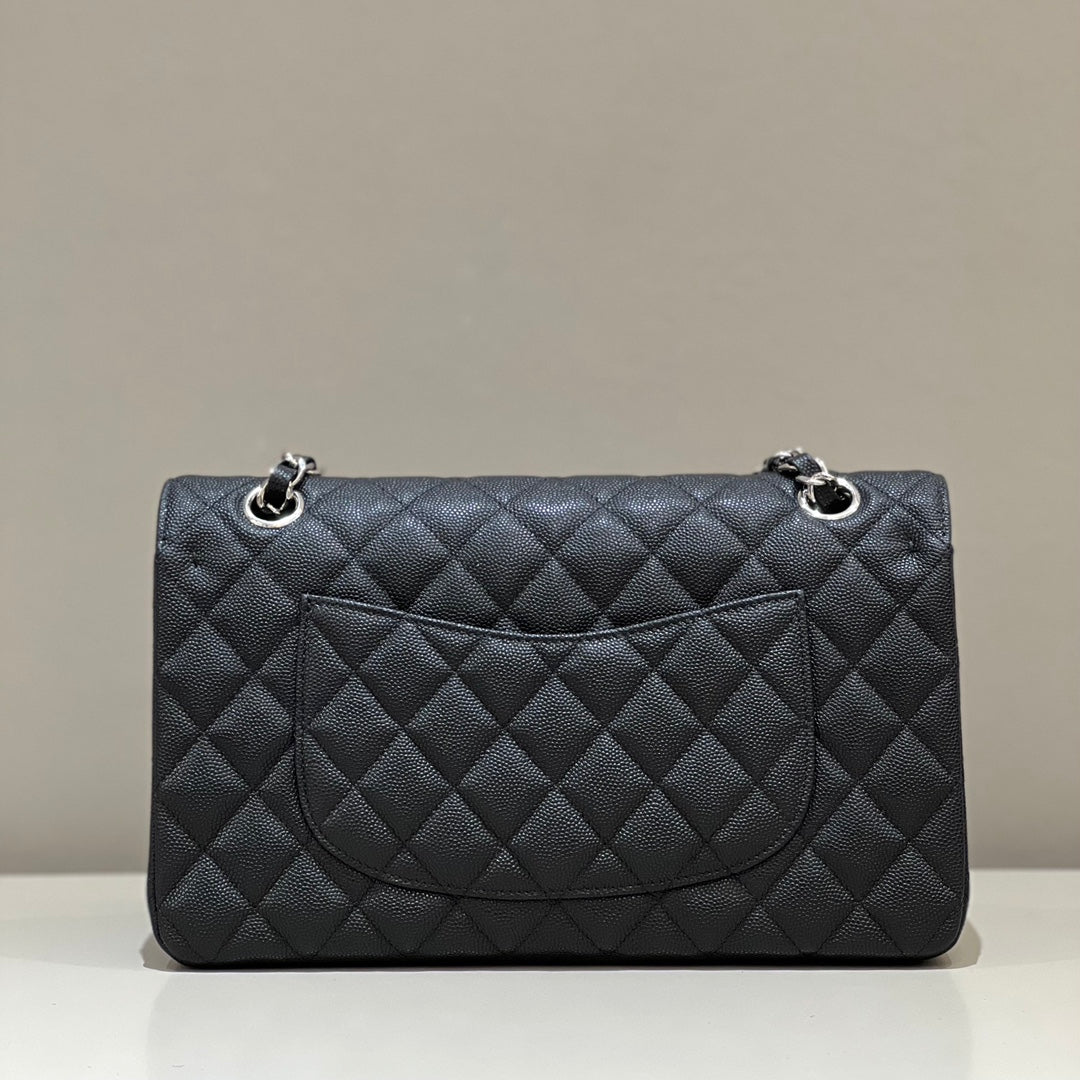 CH CLASSIC 11.12 HANDBAG 25.5 Small Grained Calfskin Black