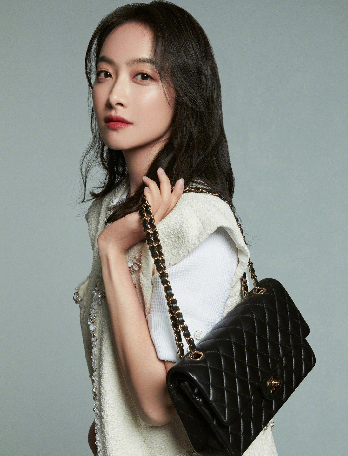 CH CLASSIC 11.12 HANDBAG 25.5 Lambskin Black