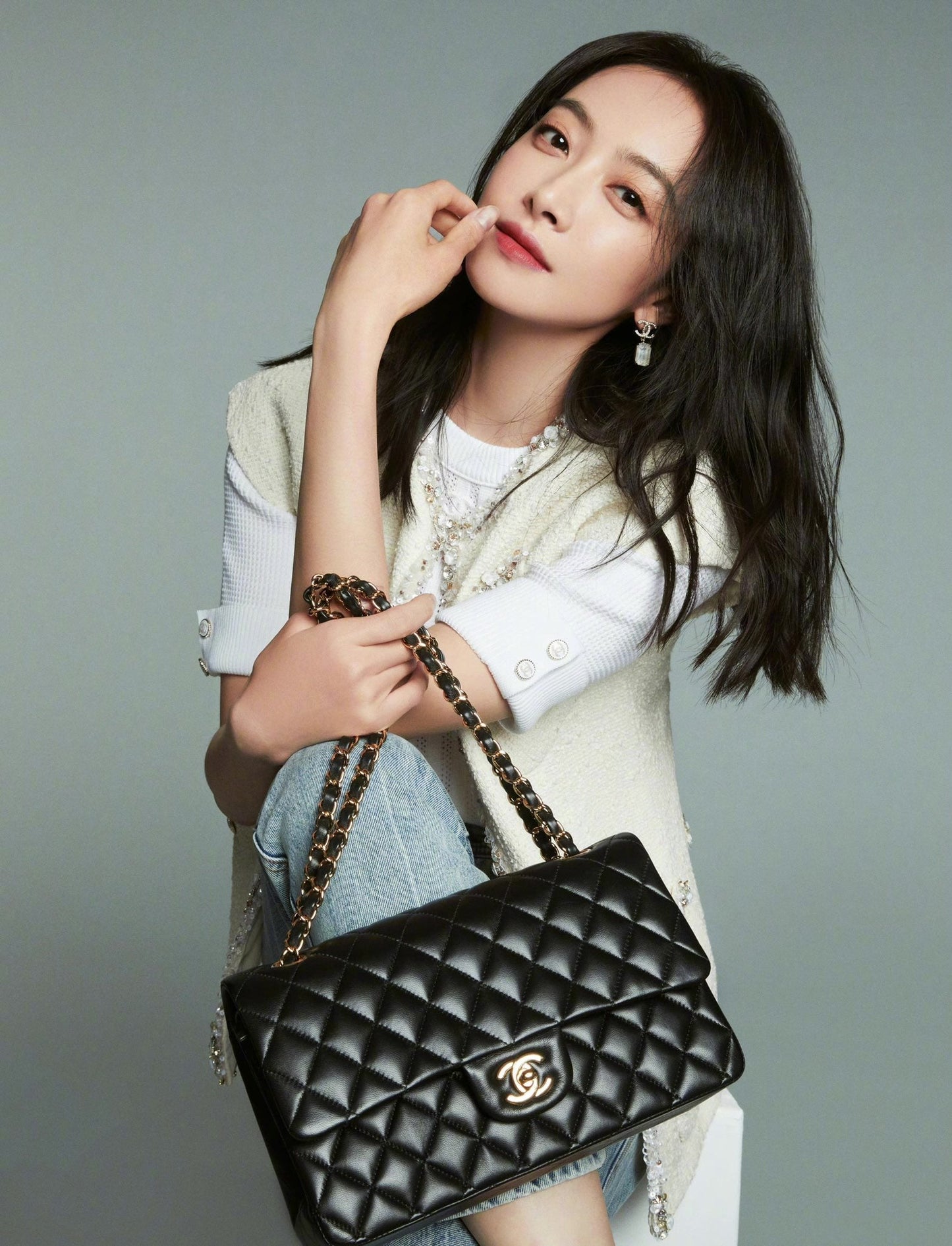 CH CLASSIC 11.12 HANDBAG 25.5 Lambskin Black