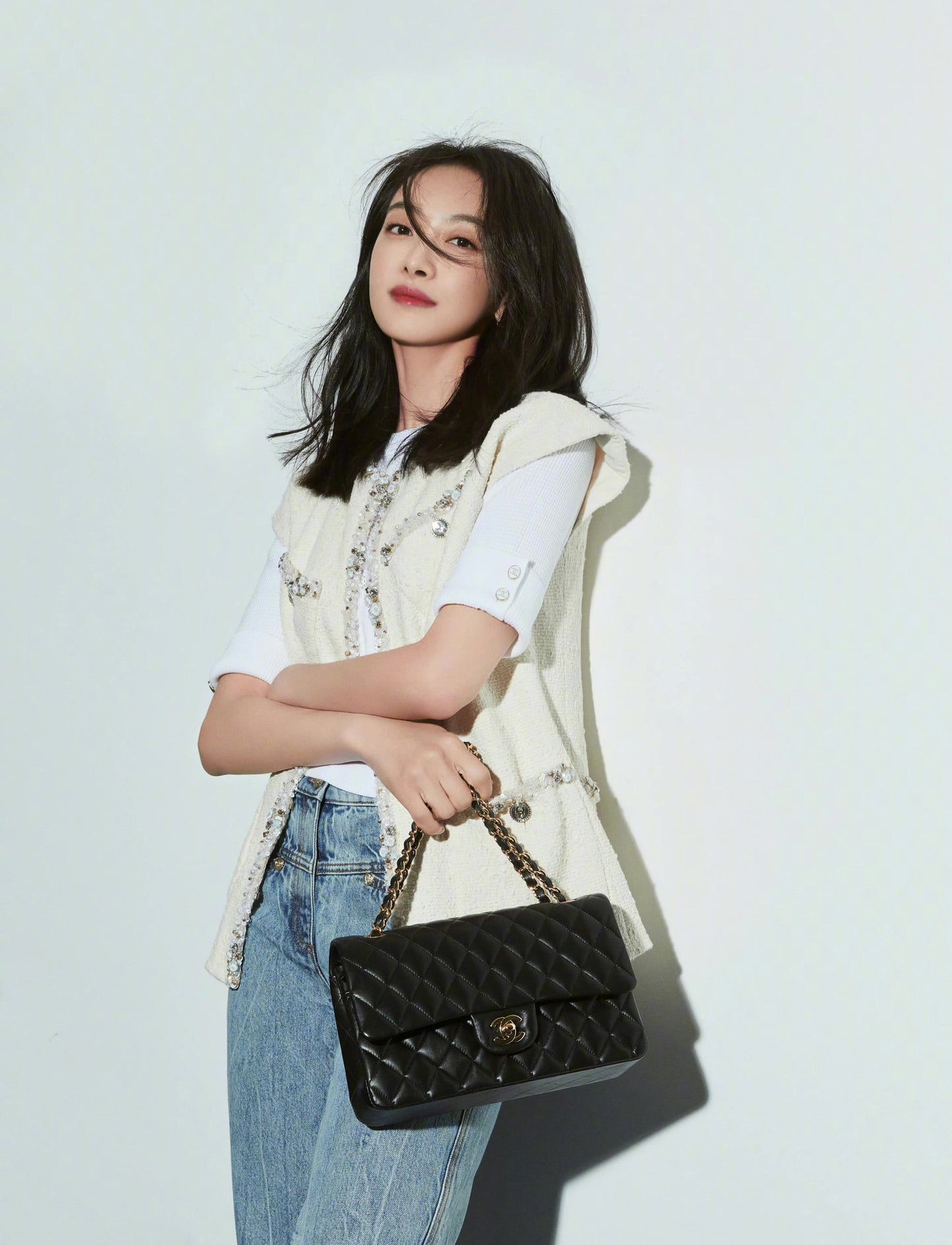 CH CLASSIC 11.12 HANDBAG 25.5 Lambskin Black