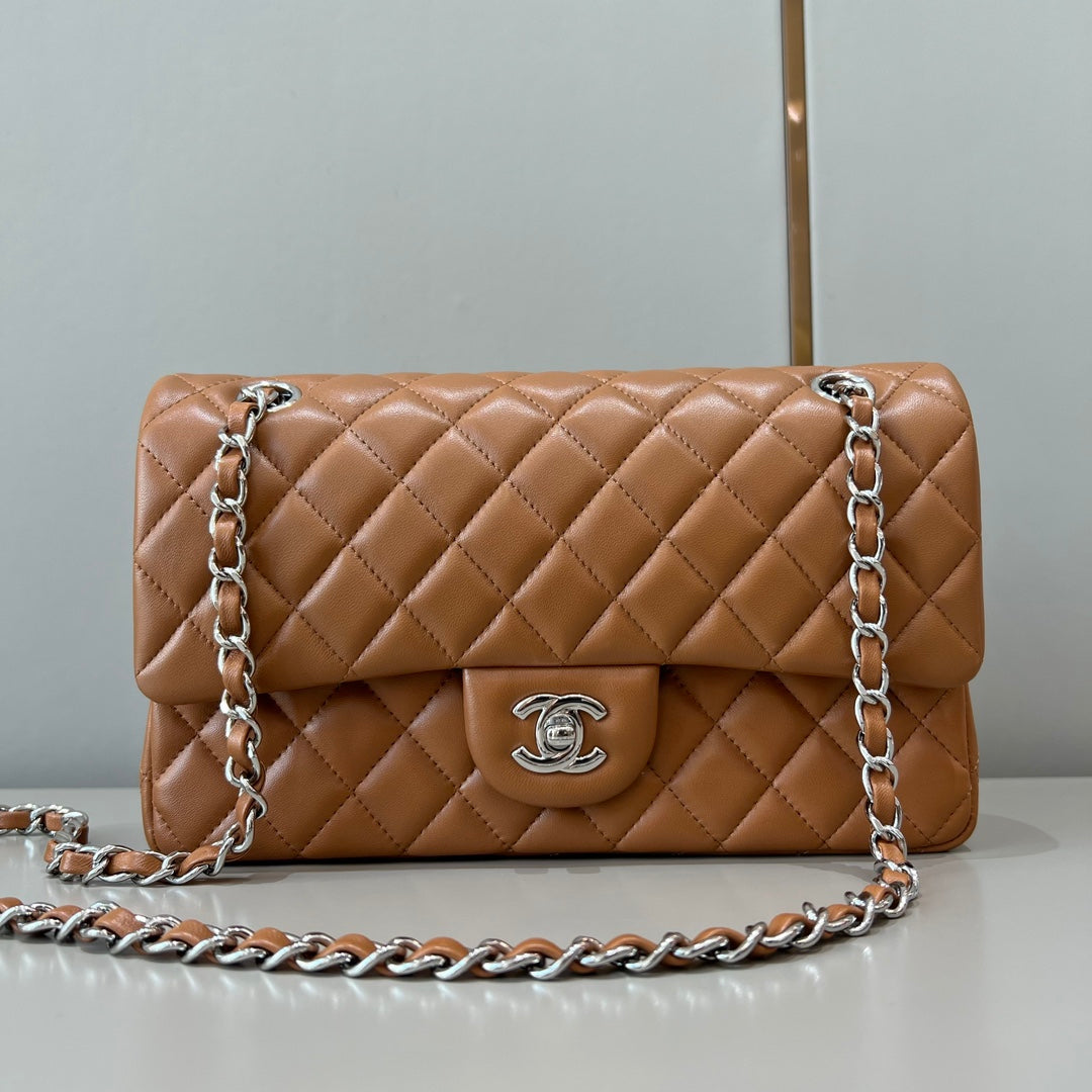 CH CLASSIC 11.12 HANDBAG 25.5 Lambskin Gold Brown