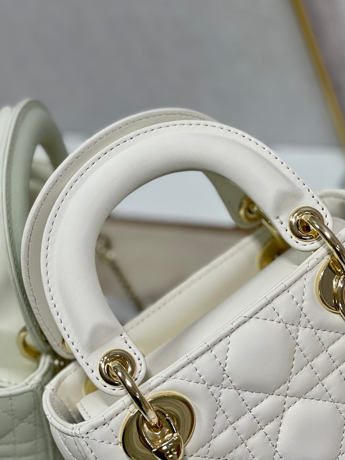 DO Mini Lady Bag Latte Cannage Lambskin