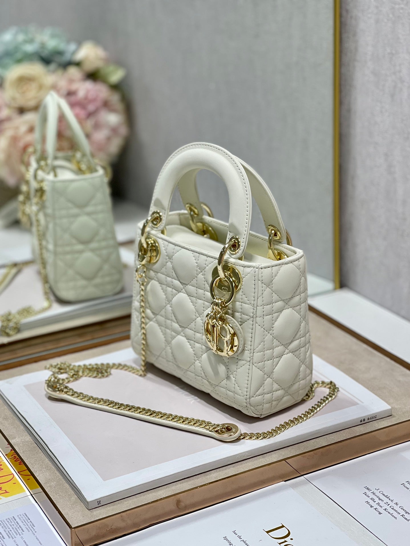 DO Mini Lady Bag Latte Cannage Lambskin