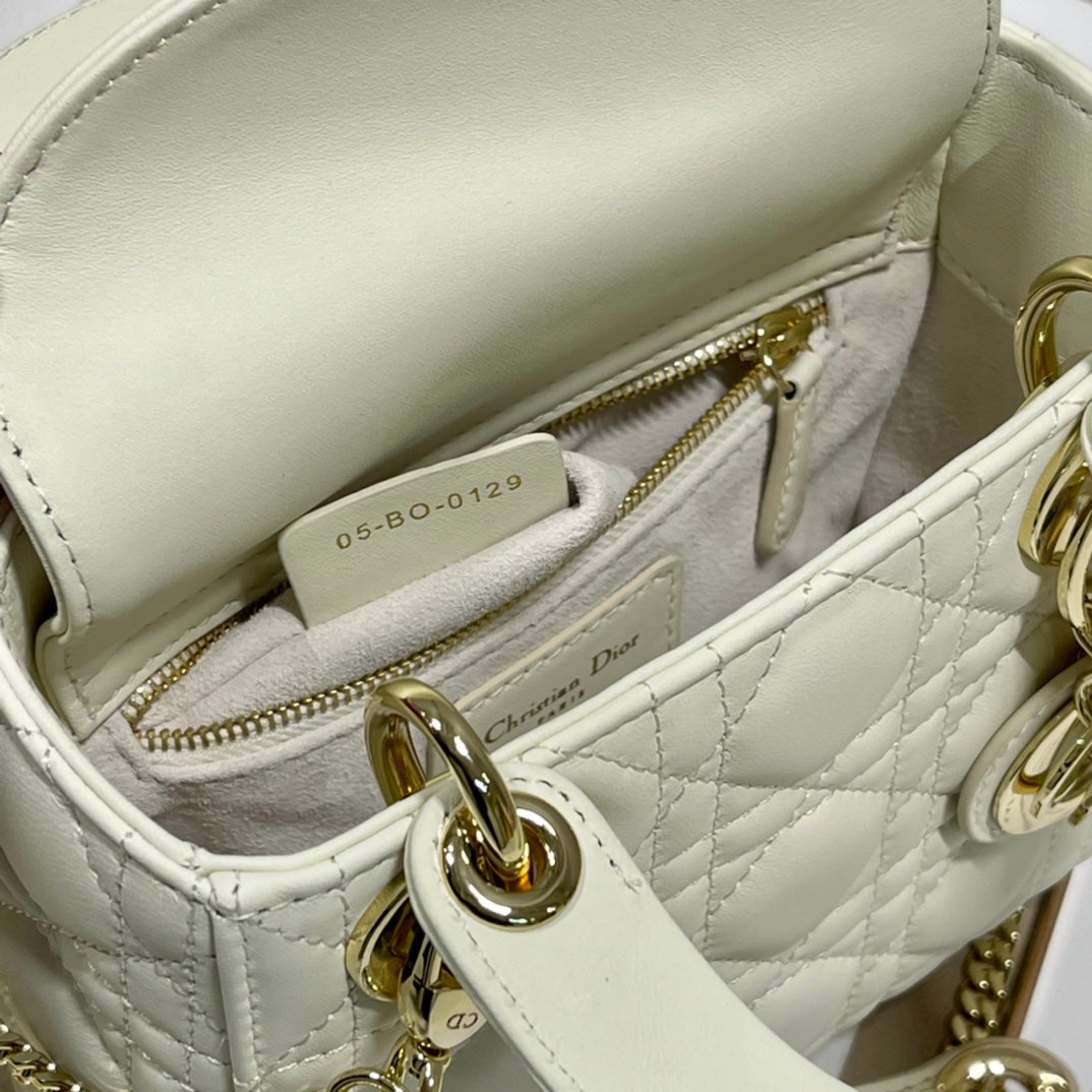 DO Mini Lady Bag Latte Cannage Lambskin