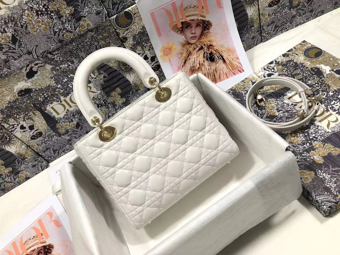 DO Mini Lady Bag Latte Cannage Lambskin