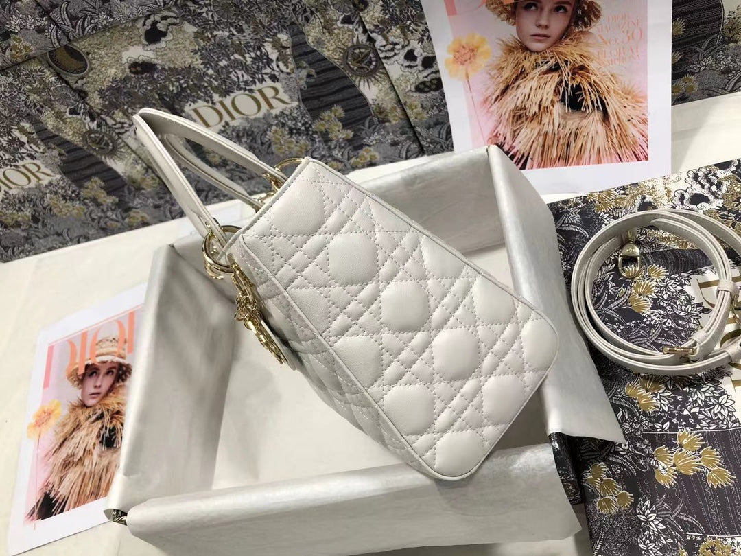 DO Mini Lady Bag Latte Cannage Lambskin