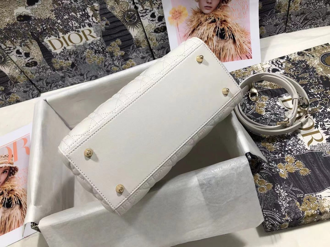 DO Mini Lady Bag Latte Cannage Lambskin