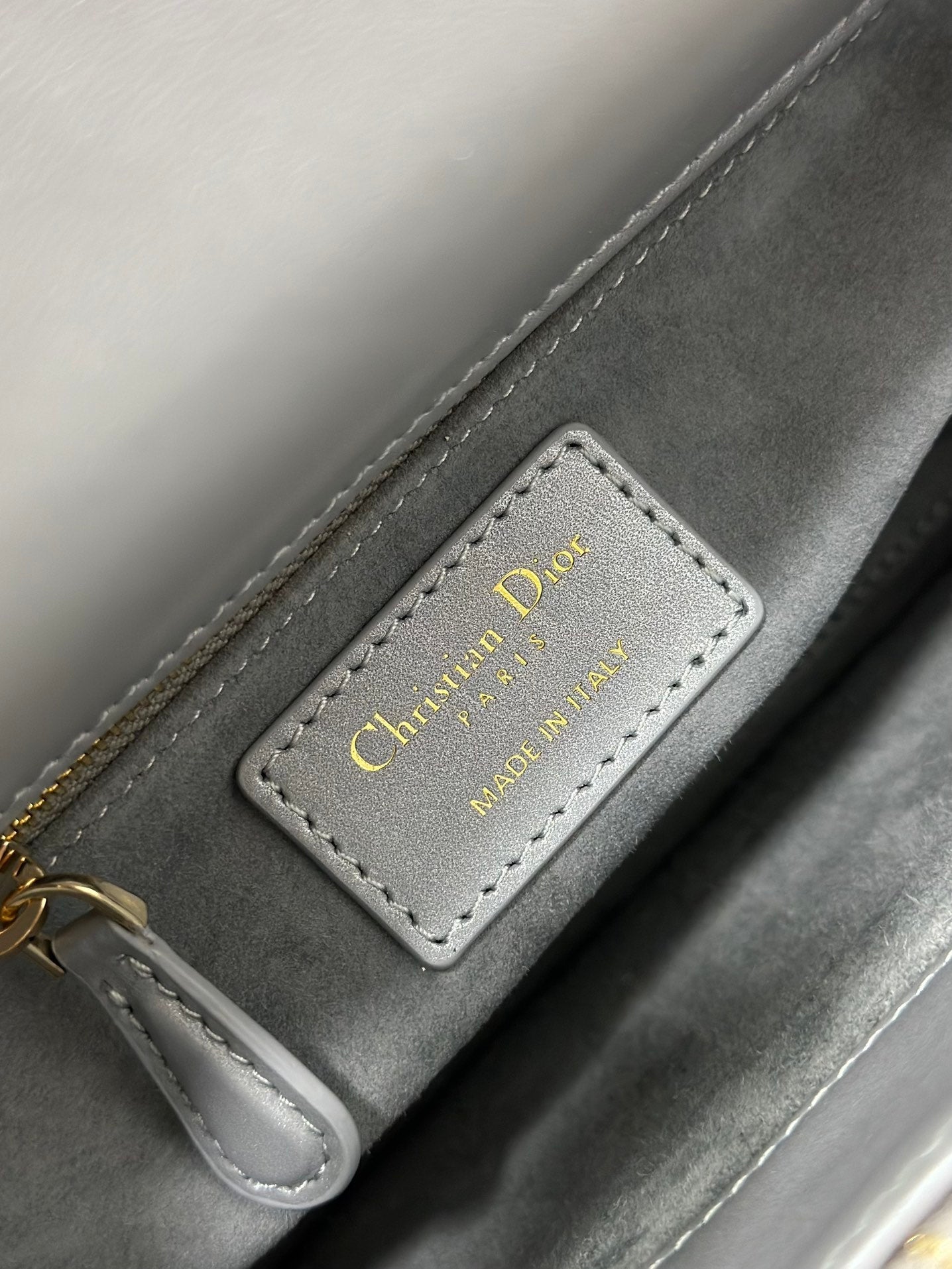 DO Mini Lady Bag Grey Sapphire Pearl decoration Embroidery