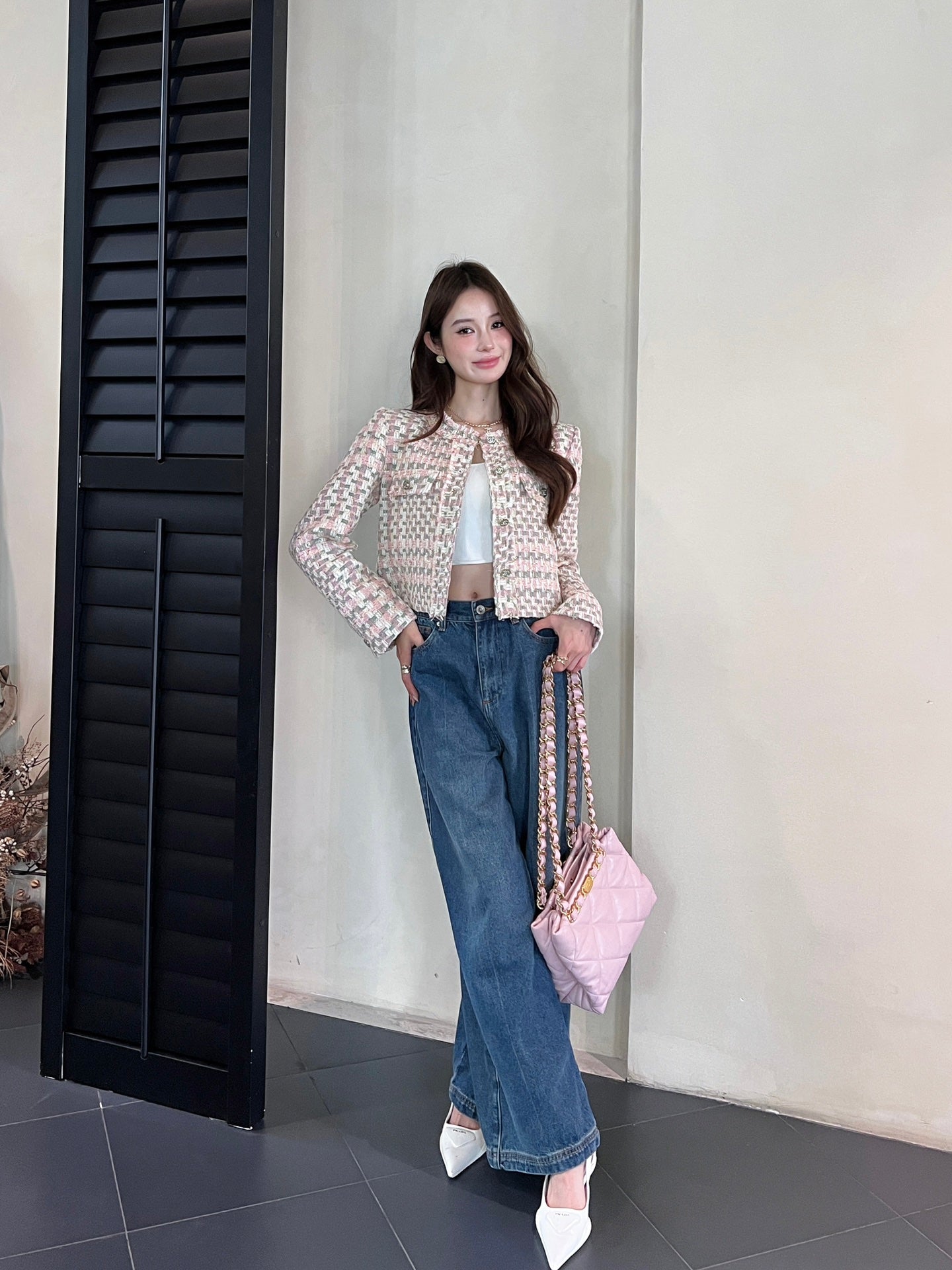 ch 24fw woven blazer