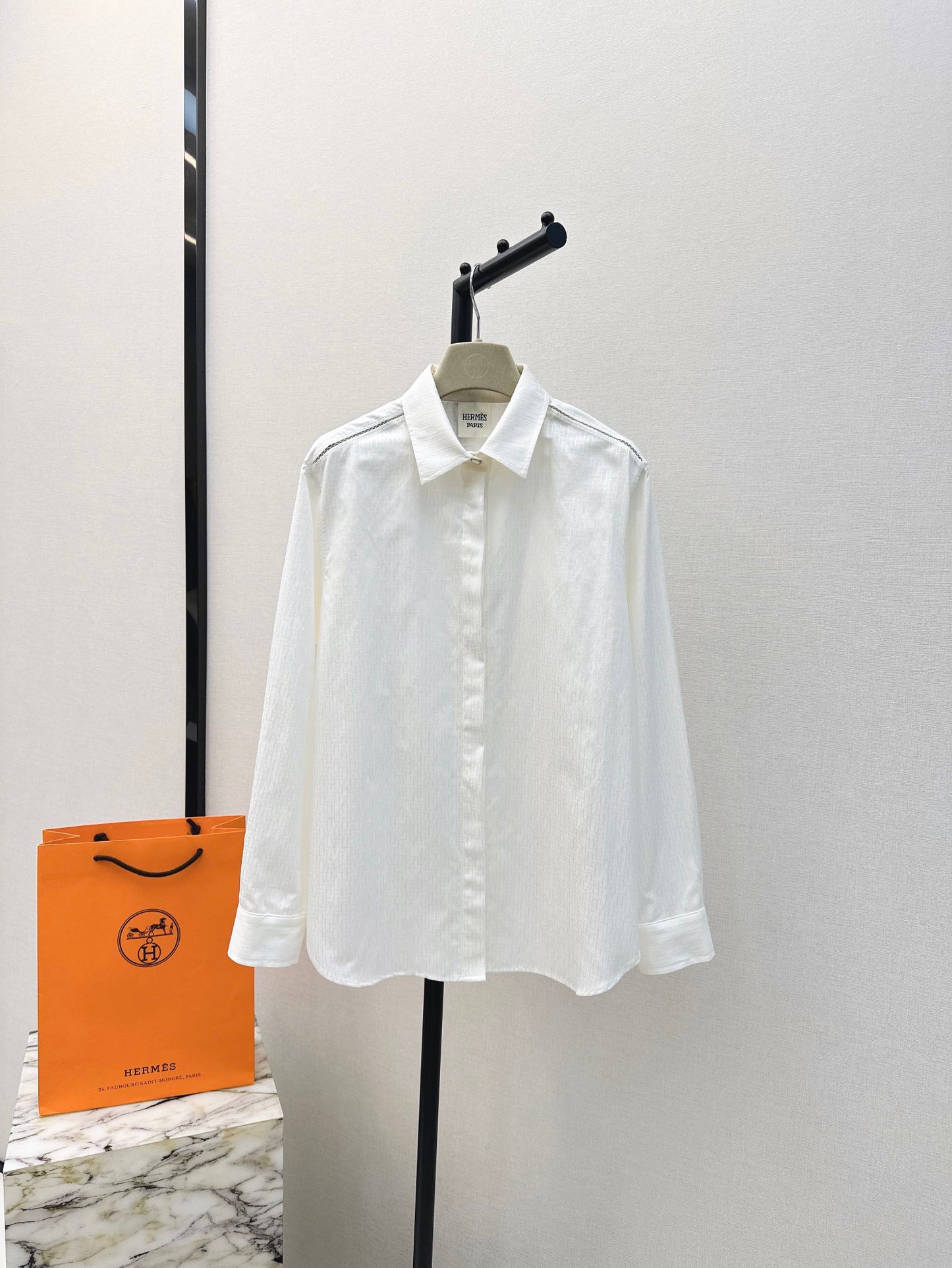 herm 25ss jacquard buttons shirt
