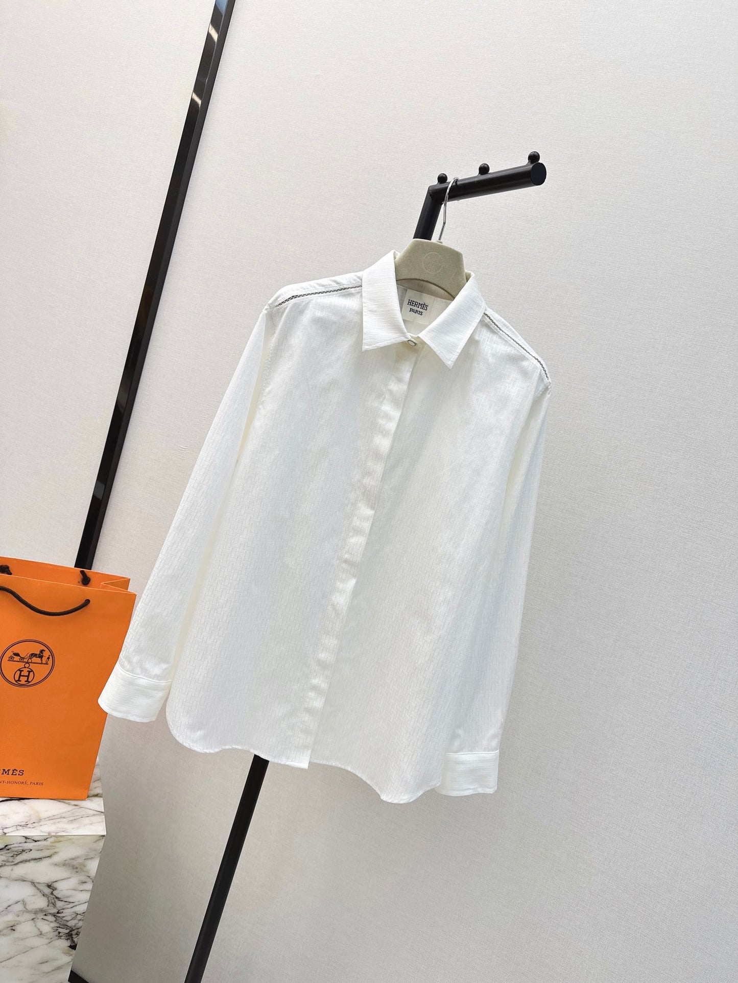 herm 25ss jacquard buttons shirt