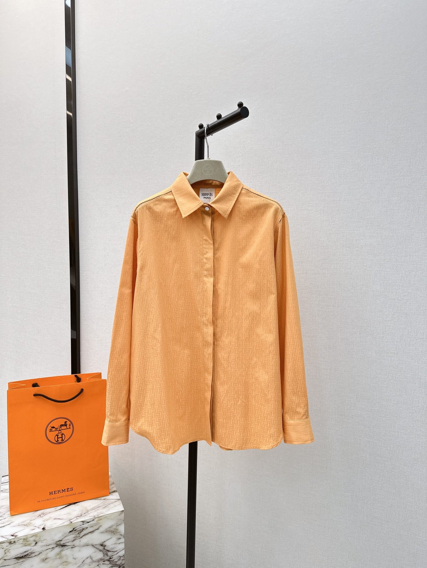 herm 25ss jacquard buttons shirt