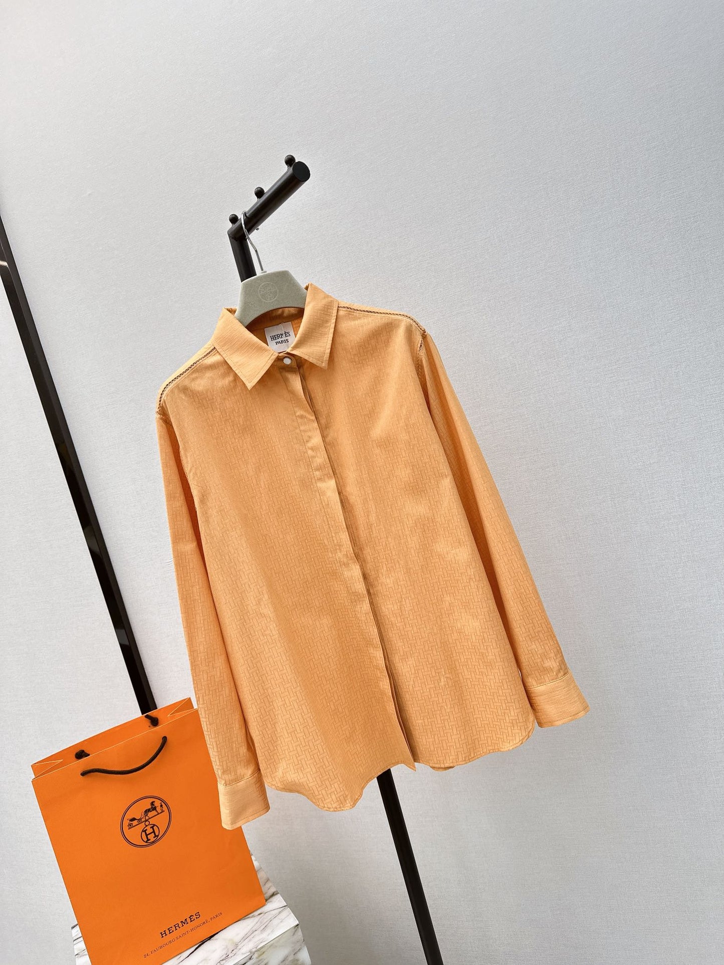 herm 25ss jacquard buttons shirt