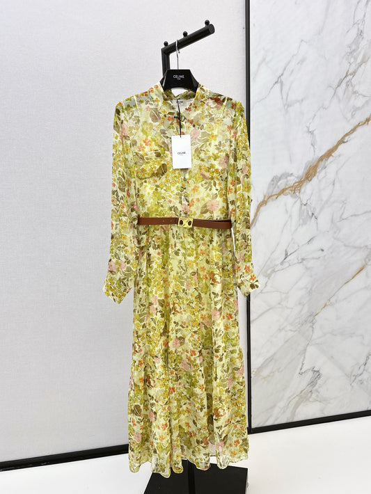 Ce 25ss silk shirt dress