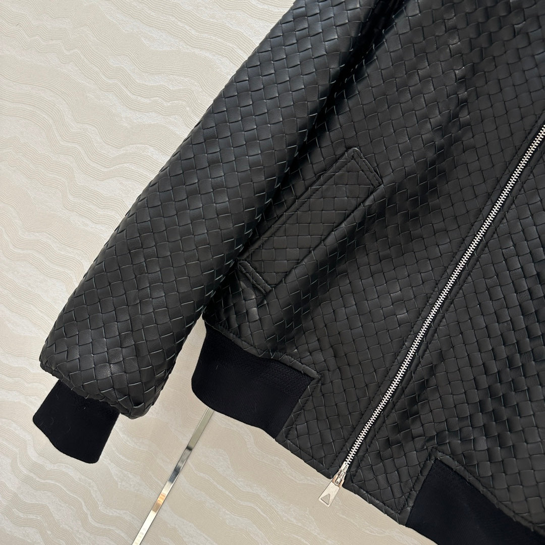 Bottega 24fw woven leather jacket
