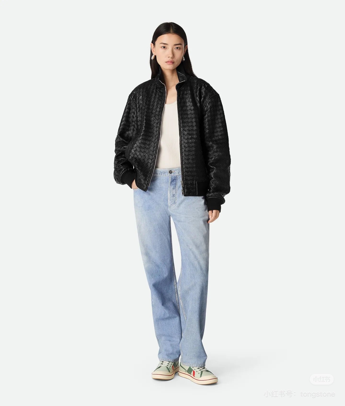 Bottega 24fw woven leather jacket
