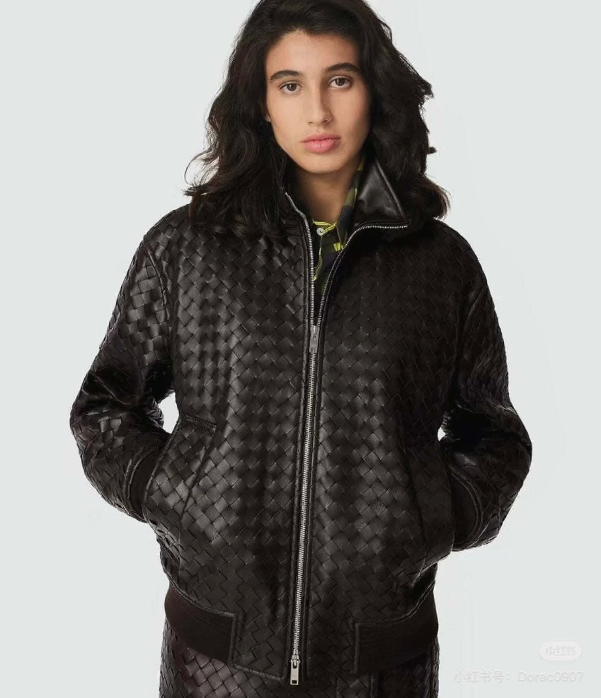 Bottega 24fw woven leather jacket