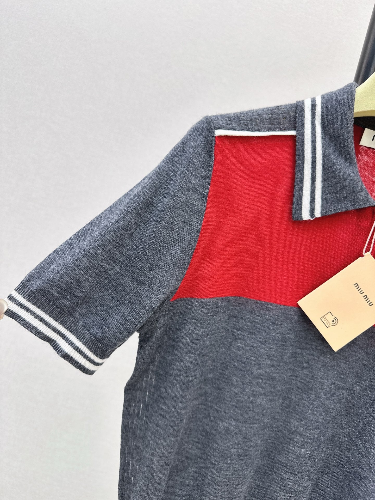 miu 25ss knitted polo shirt