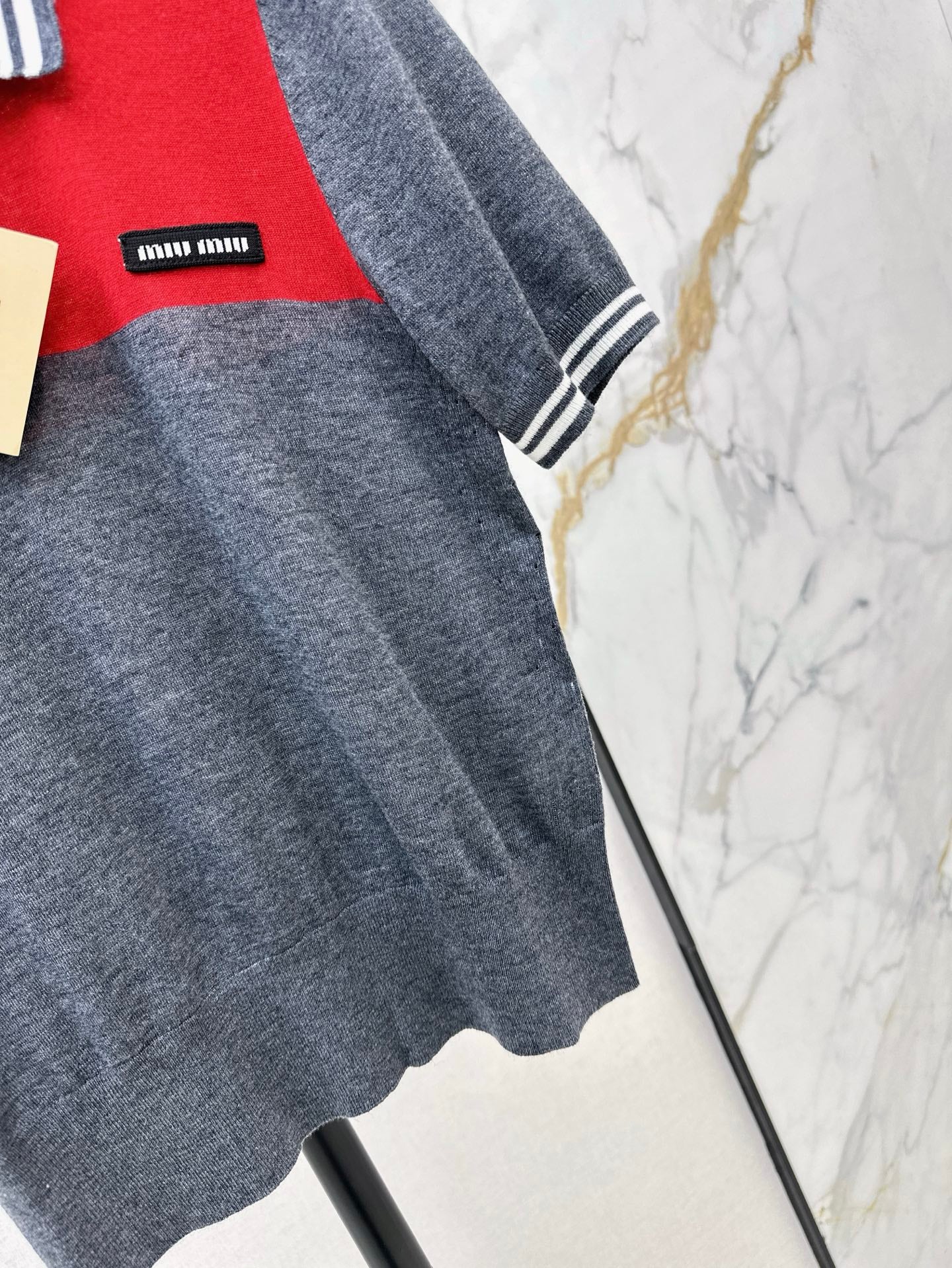 miu 25ss knitted polo shirt