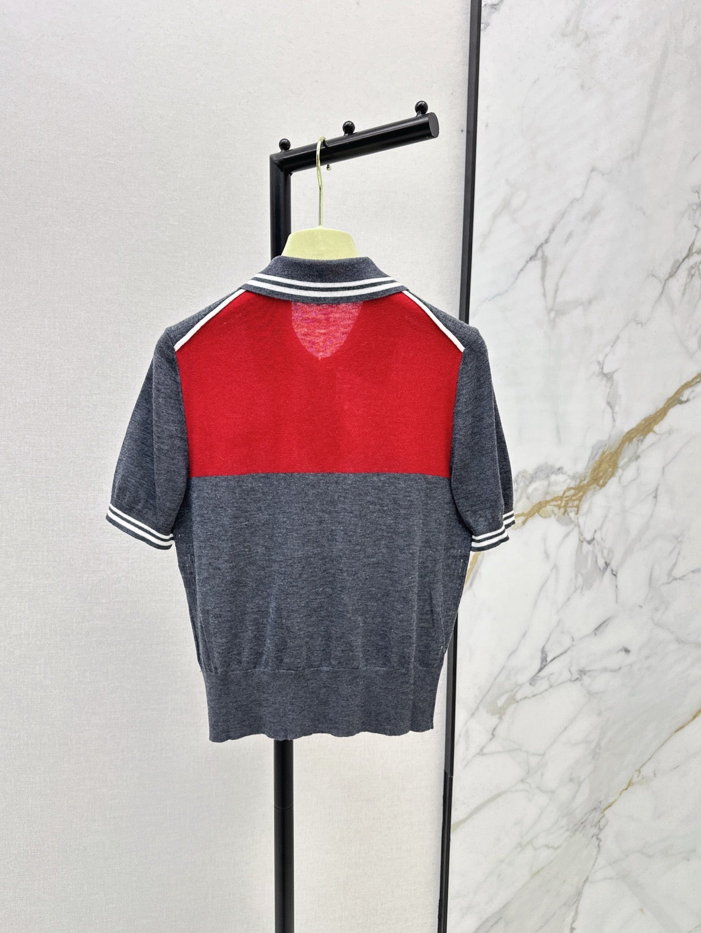 miu 25ss knitted polo shirt