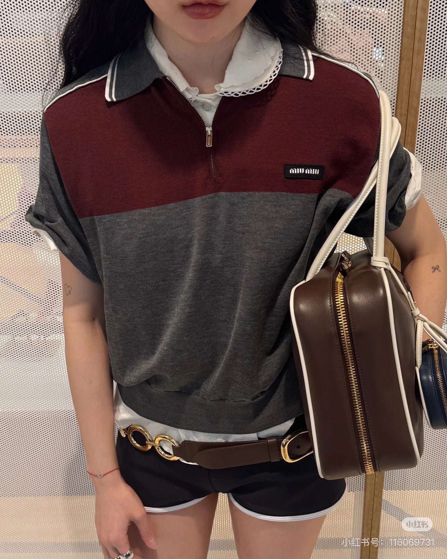 miu 25ss knitted polo shirt