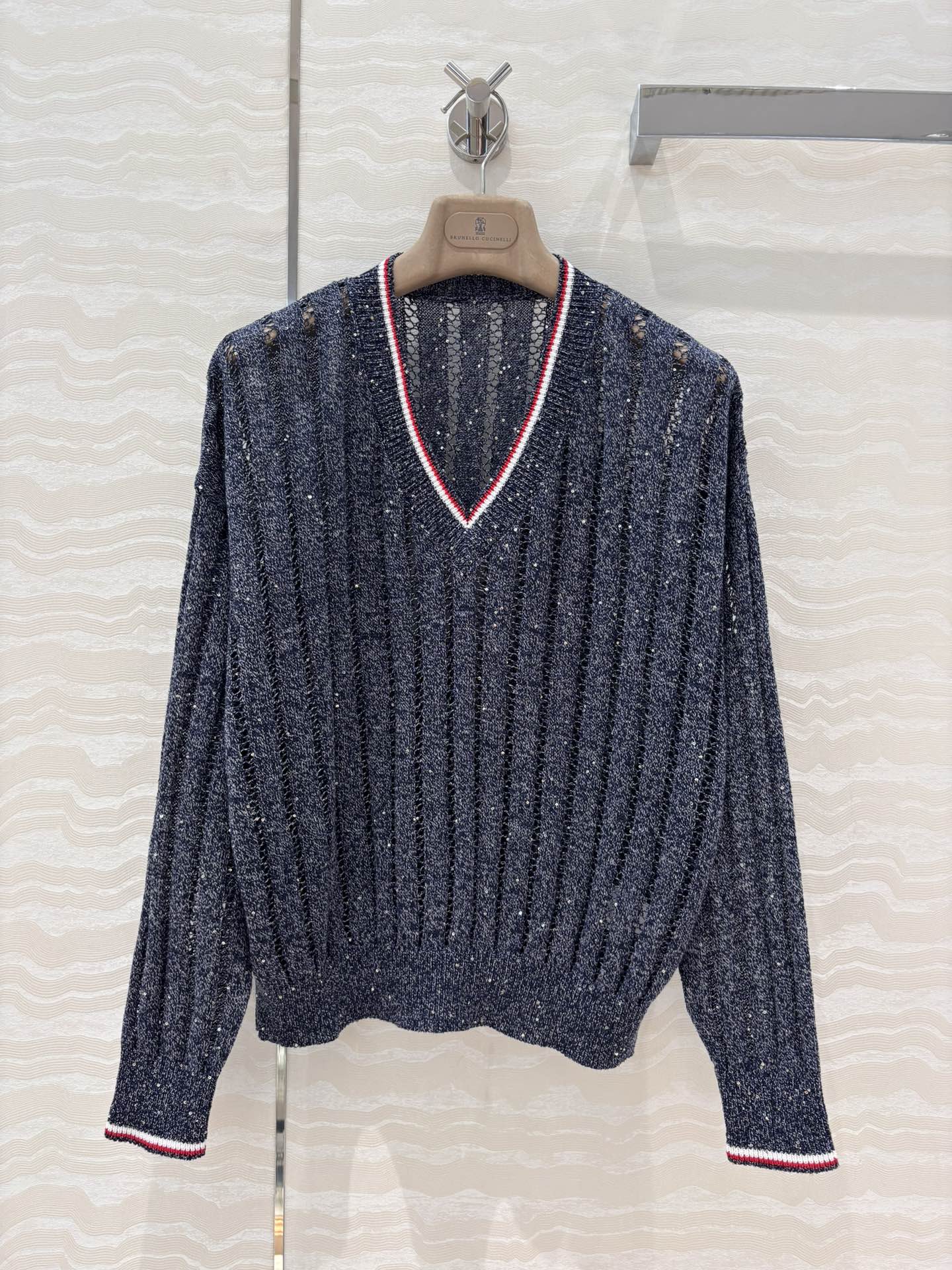 brunello 25ss v neck knitted sweater