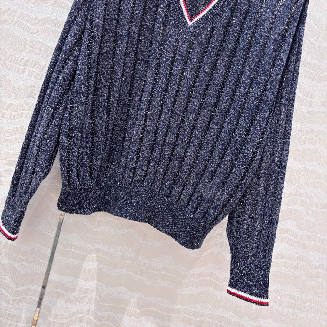 brunello 25ss v neck knitted sweater