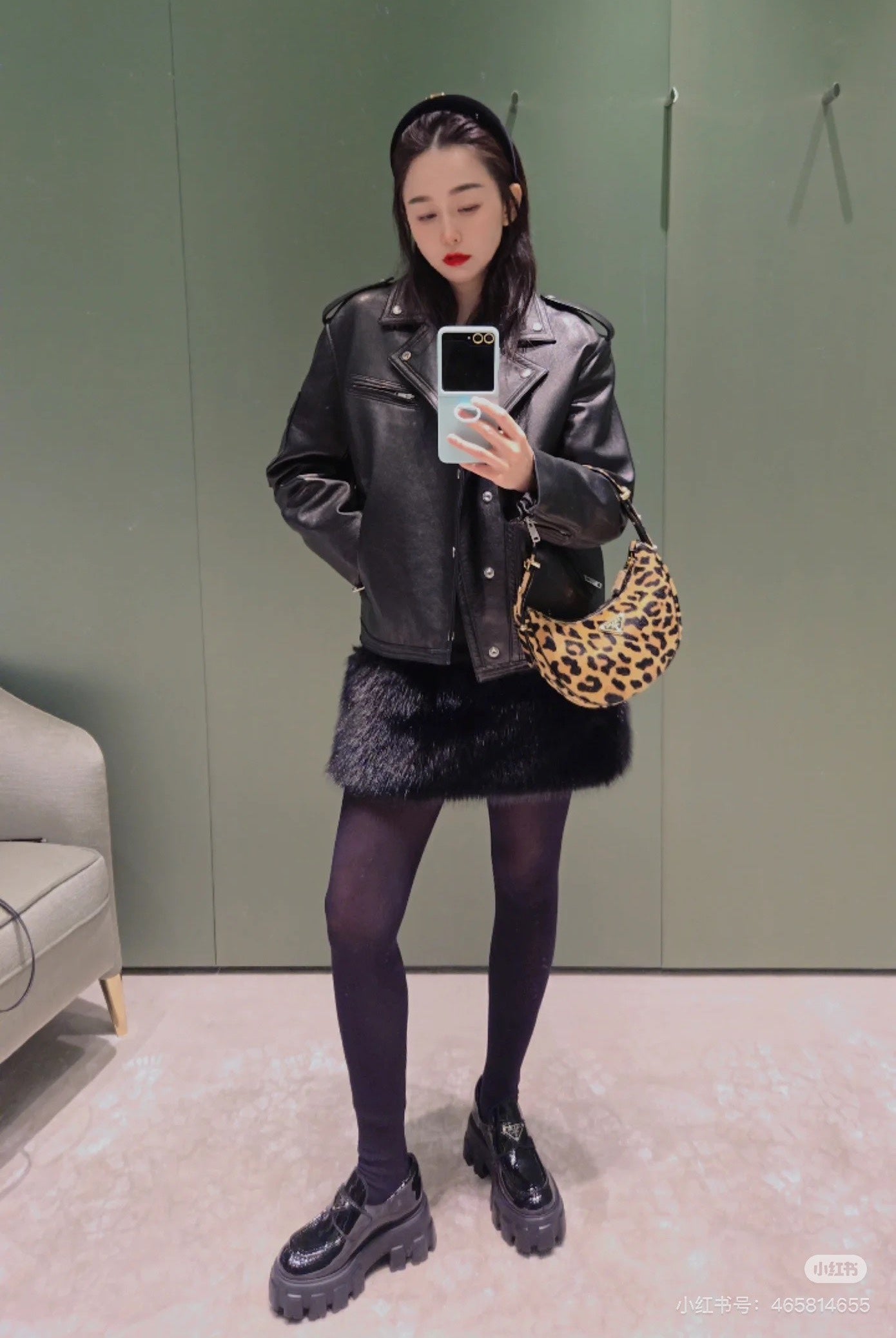 Pra 24fw leather jacket