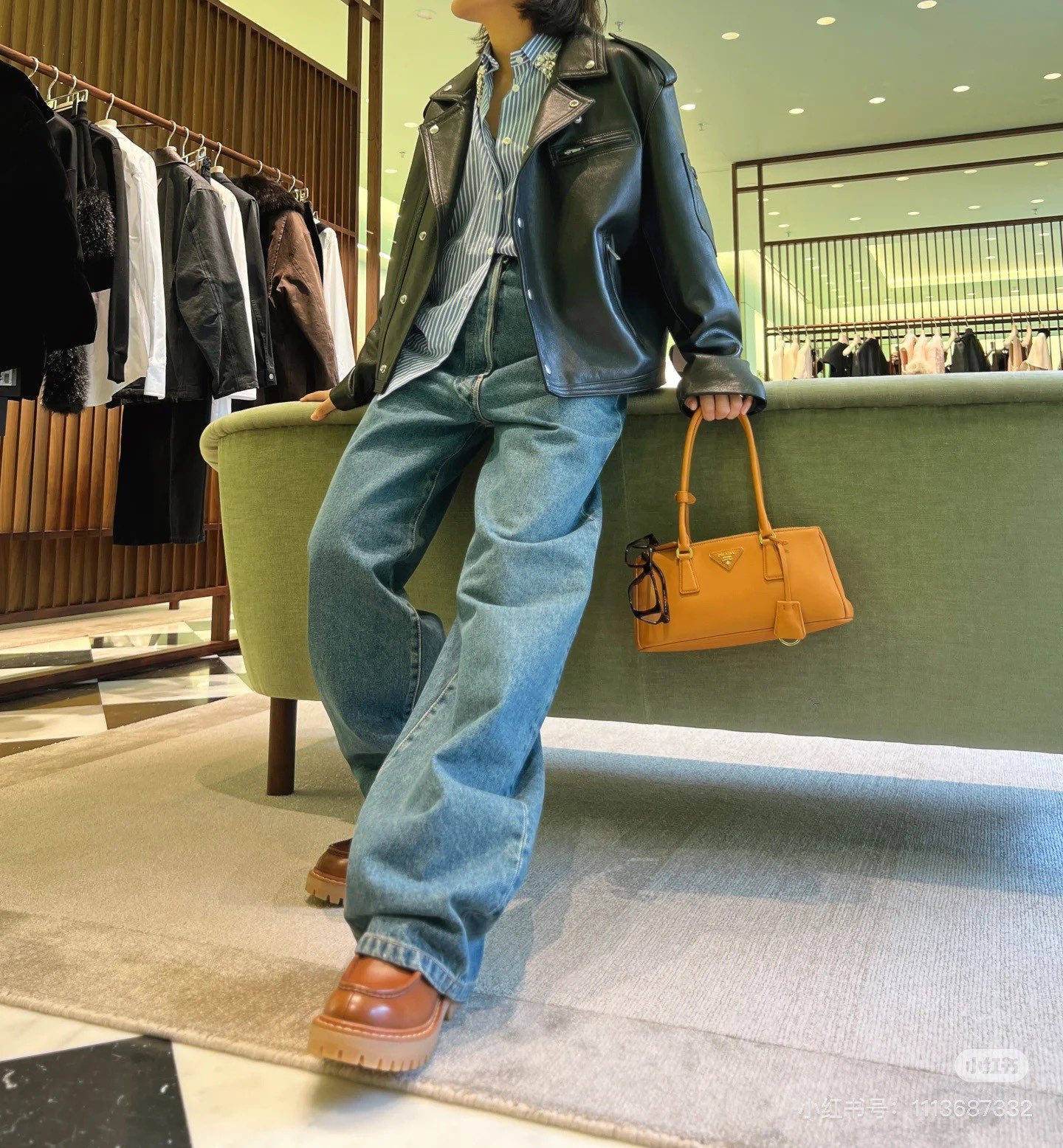 Pra 24fw leather jacket