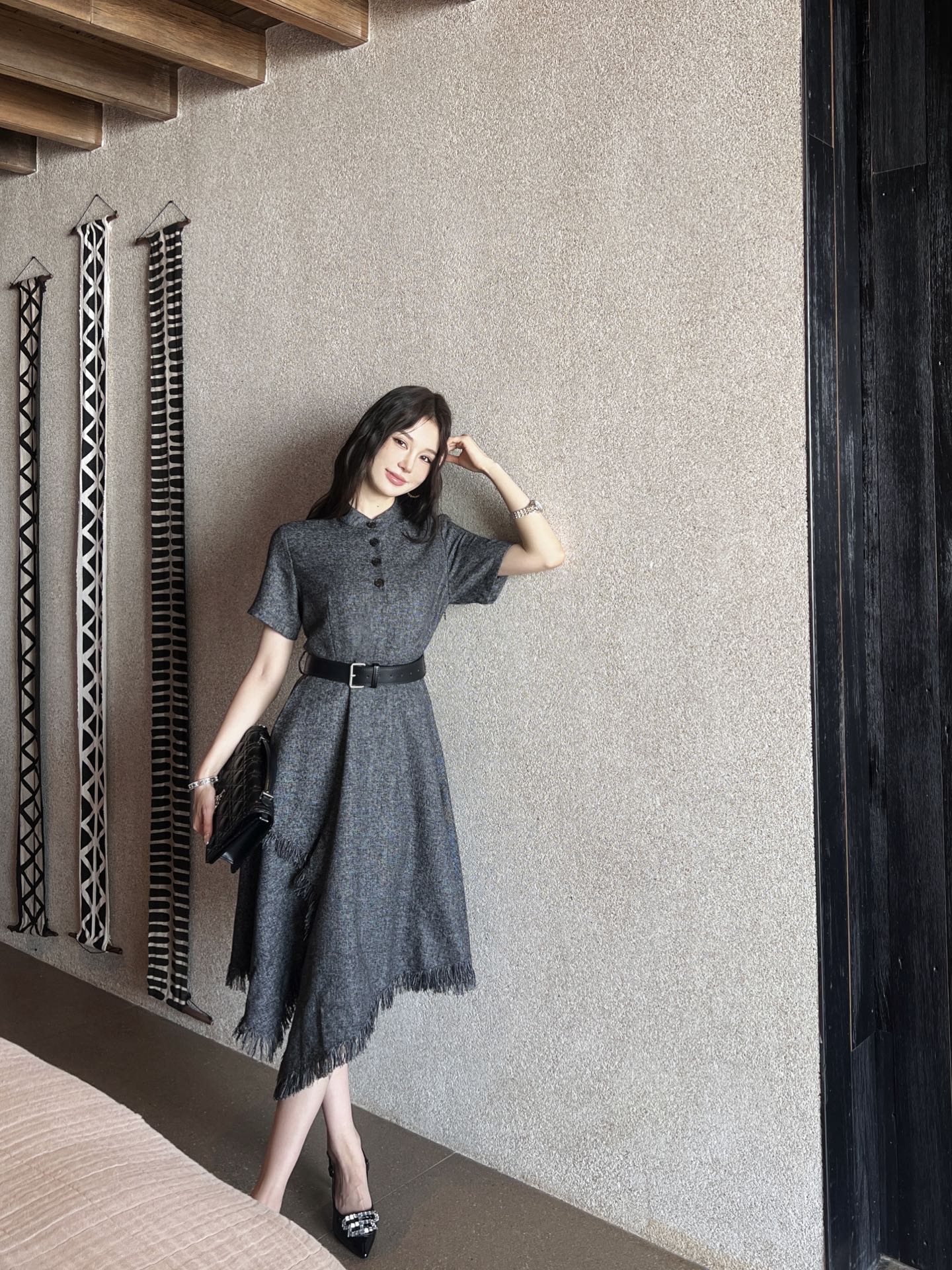 DIO 25ss tassel shirt dress