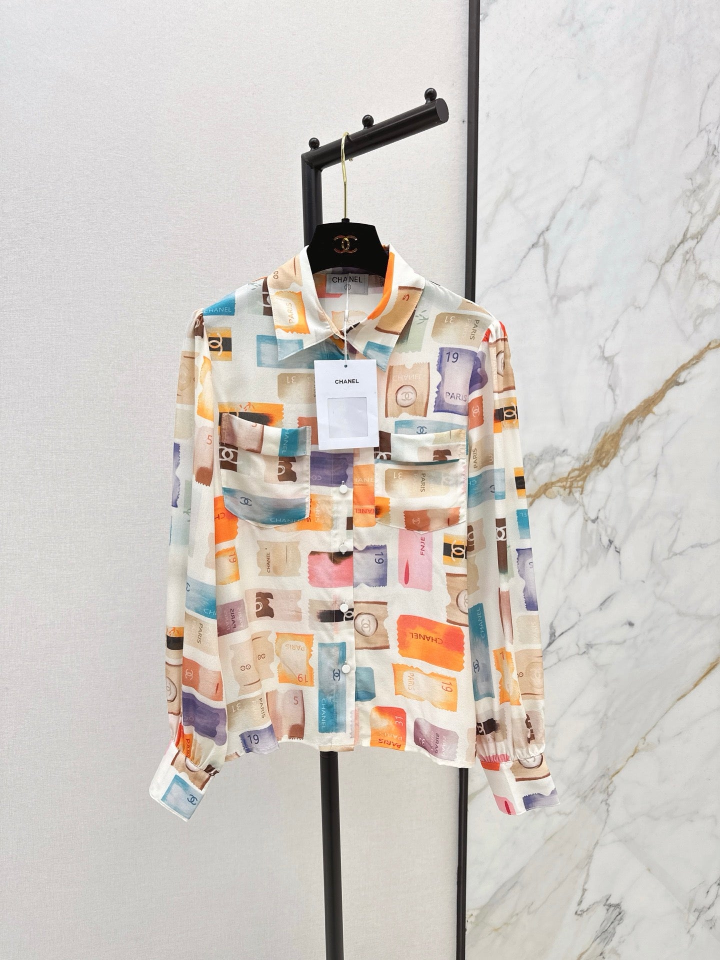 Chan 25ss silk buttons shirt