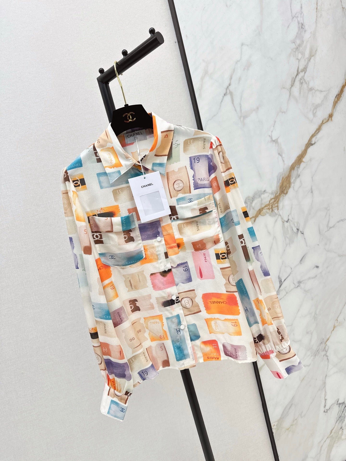 Chan 25ss silk buttons shirt