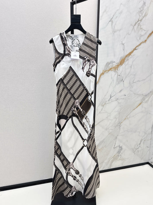 H 25ss silk sleeveless dress