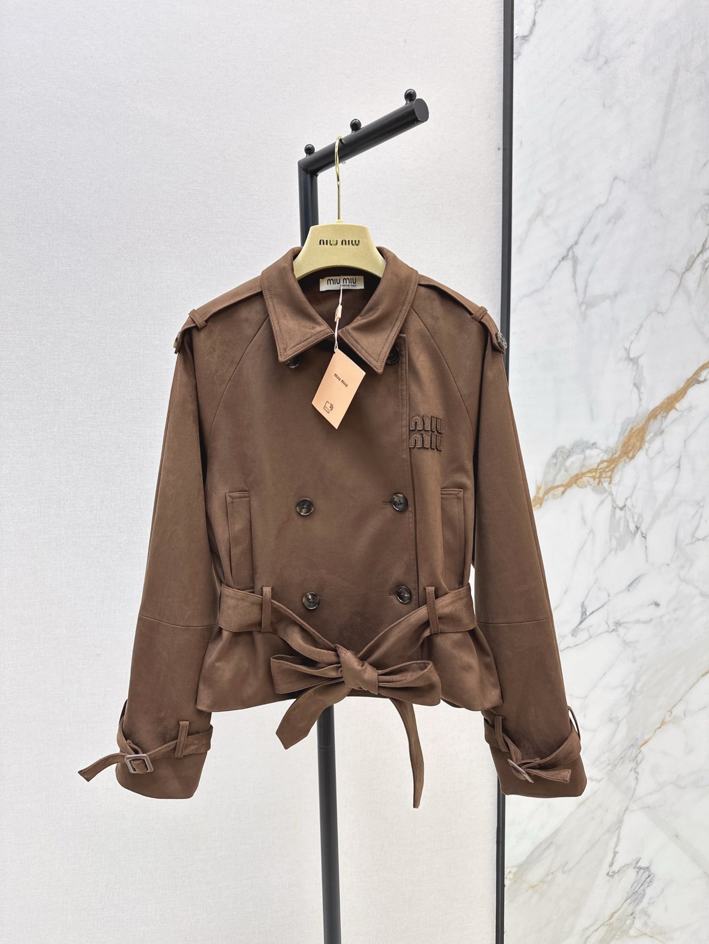 miu 25ss short trench coat