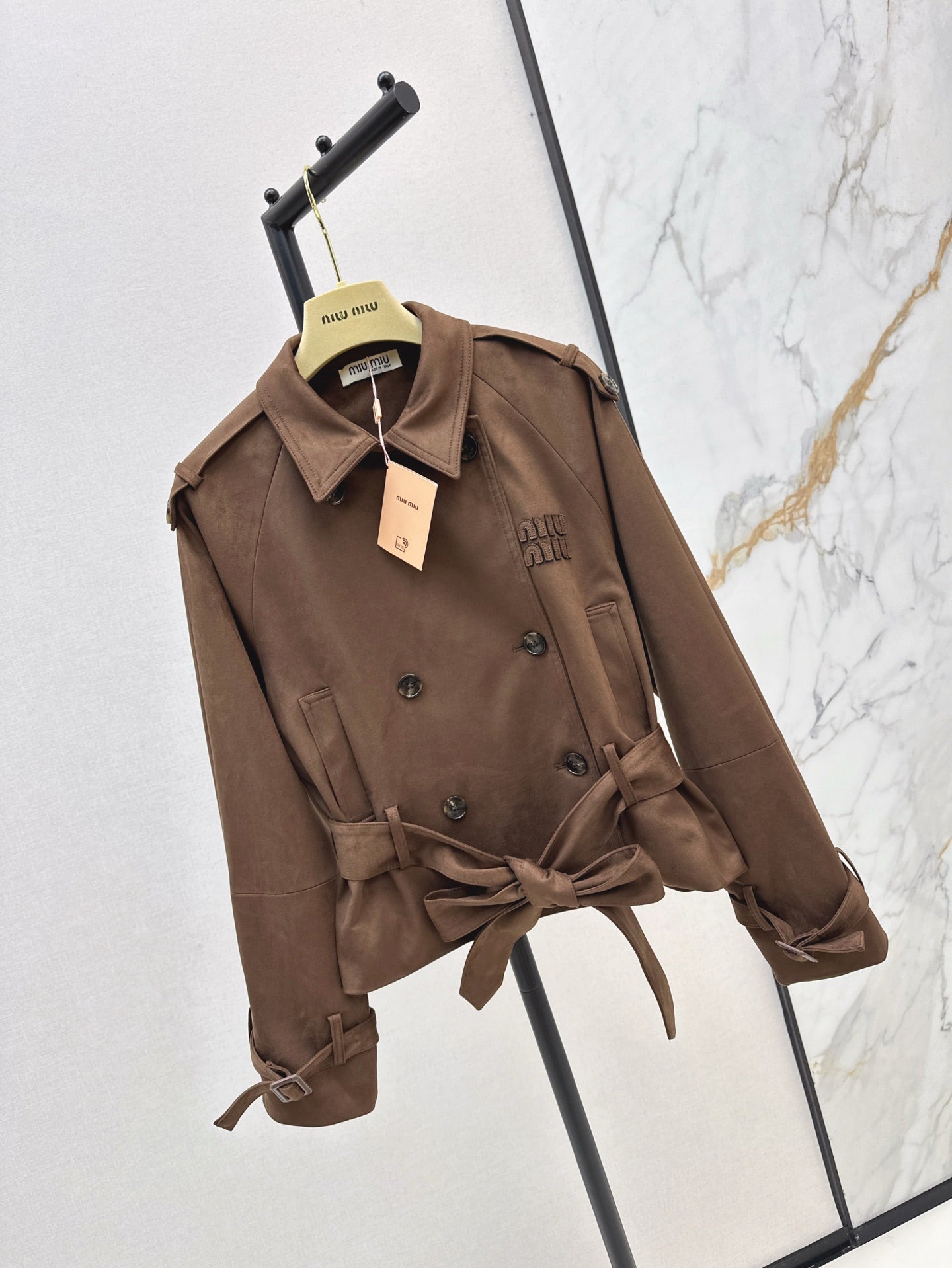 miu 25ss short trench coat