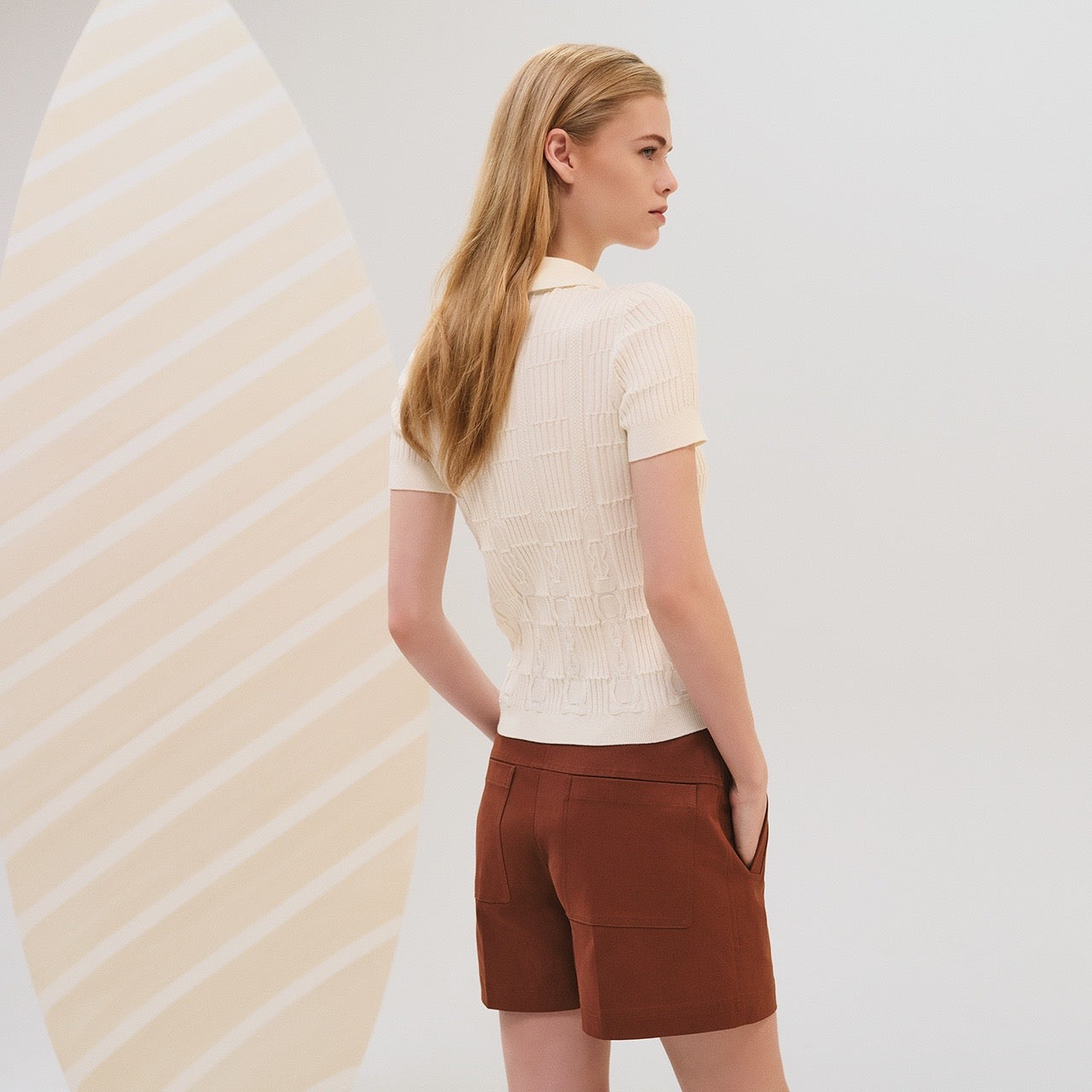 Herm 25ss knitted polo shirt