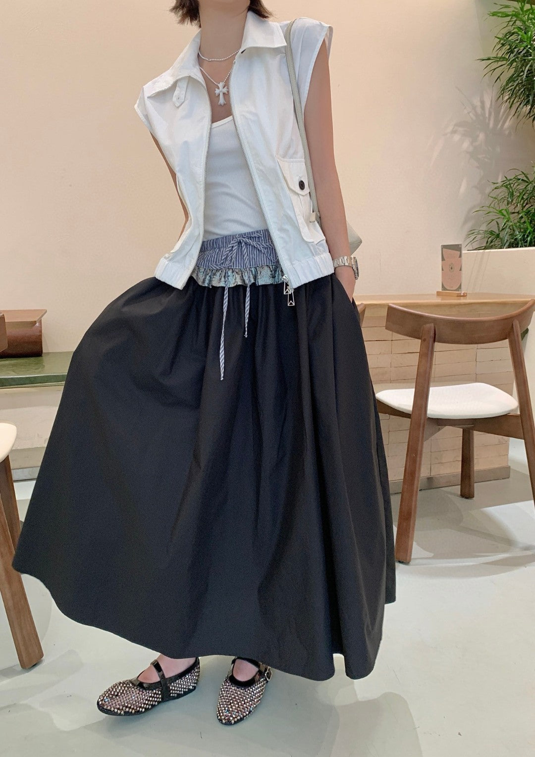 Jisand 25ss drawstring skirt