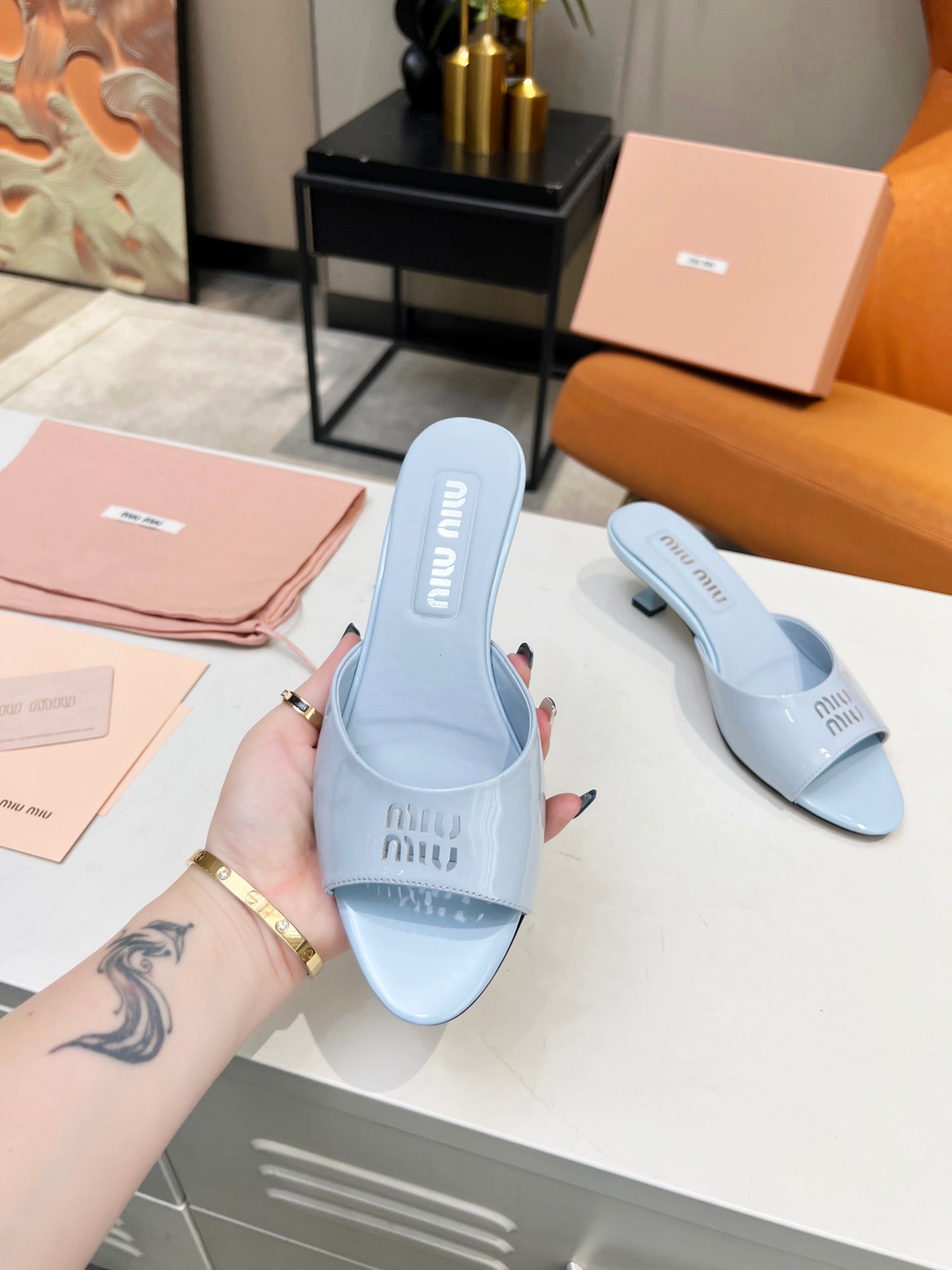 MIU leather slippers