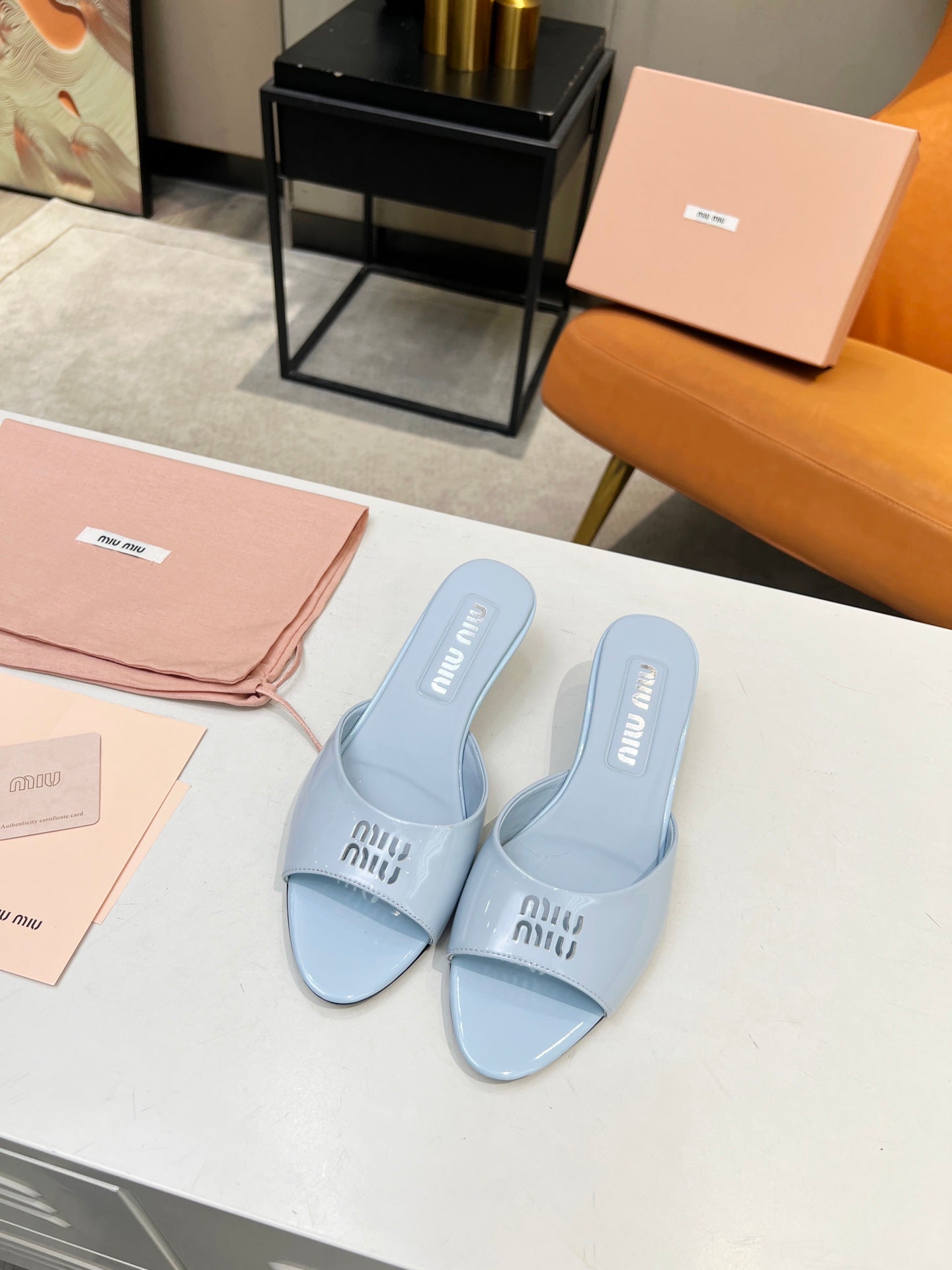 MIU leather slippers
