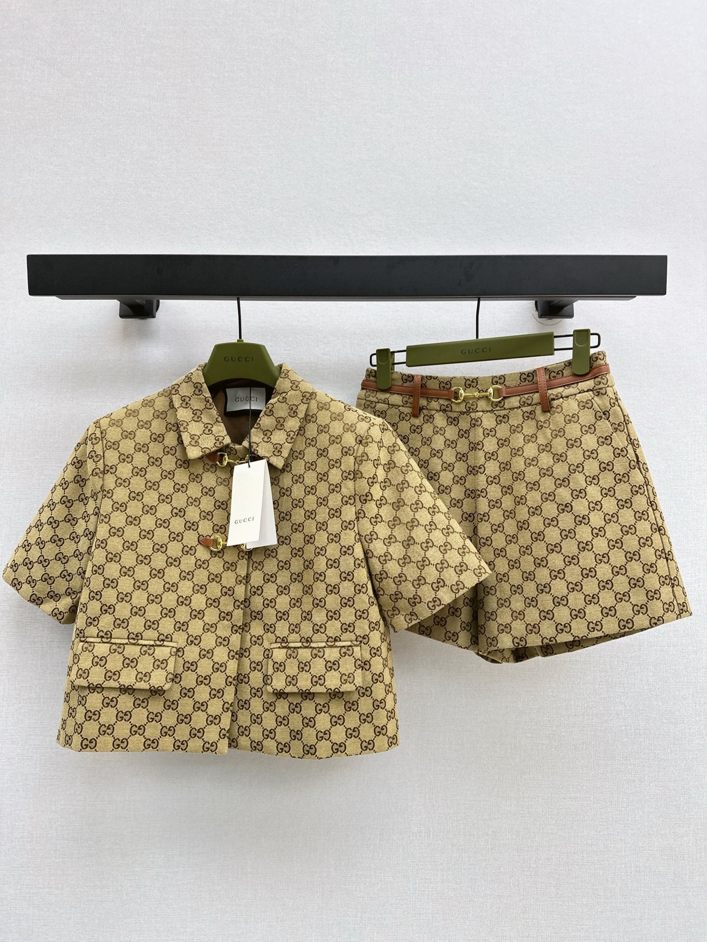 Guc 25ss jacquard short sleeve suit